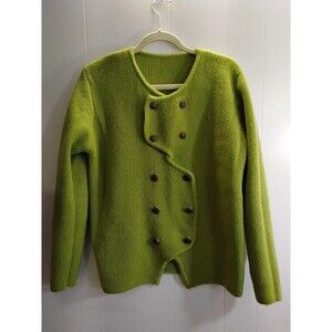 Green Button-Up Women's Cardigan